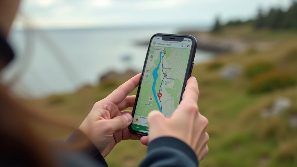 Digikaamera või telefon, mis näitab külastajate kaardistamist ja ülevaateid